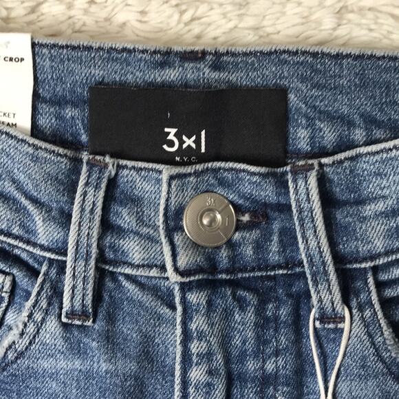 New Anthropologie 3X1 Made USA Straight Leg Raw Hem Edge Jean Women's Capsule - Picture 4 of 12